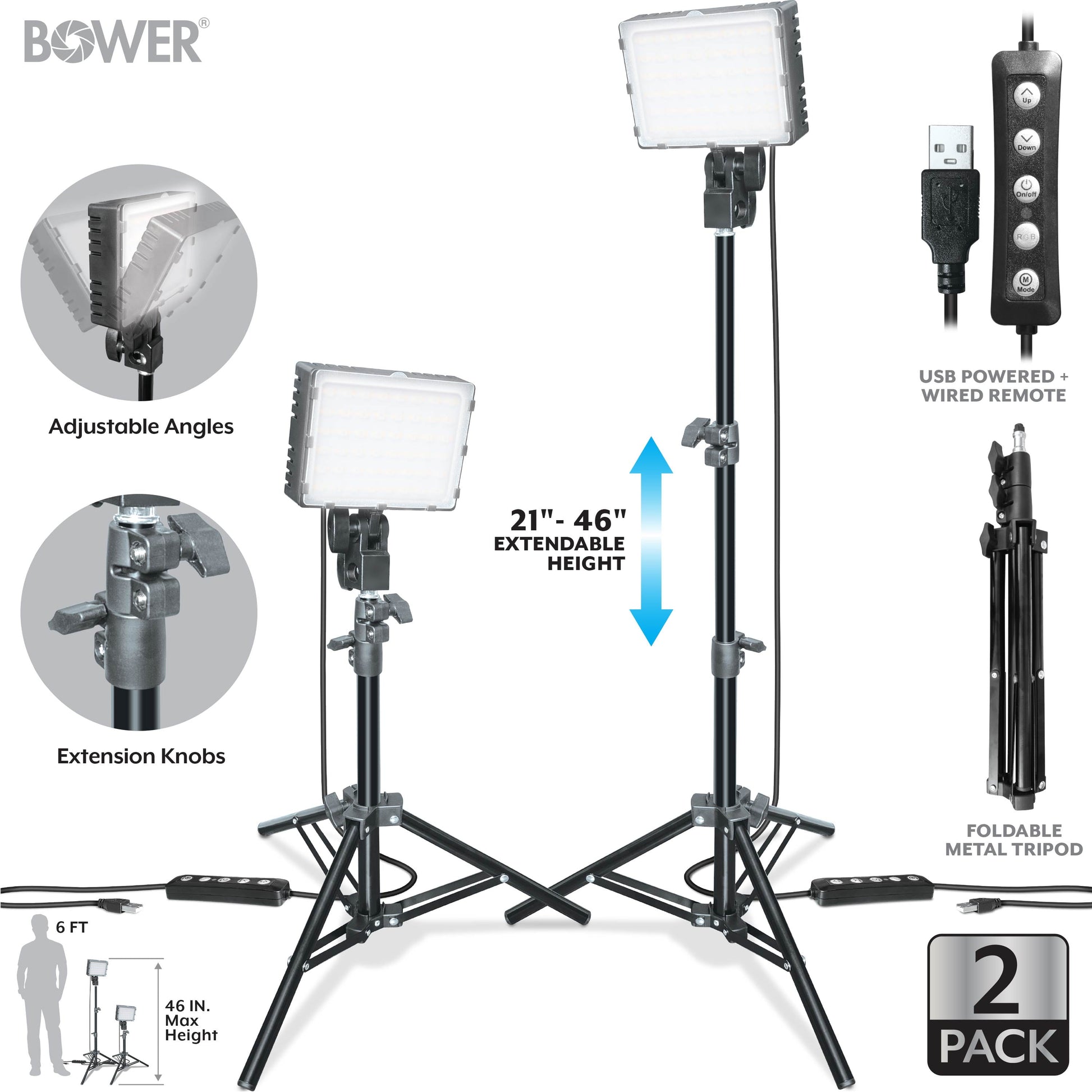 2-Pack LED Kit: RGB, White & Special Effects for Brilliant Content Creation