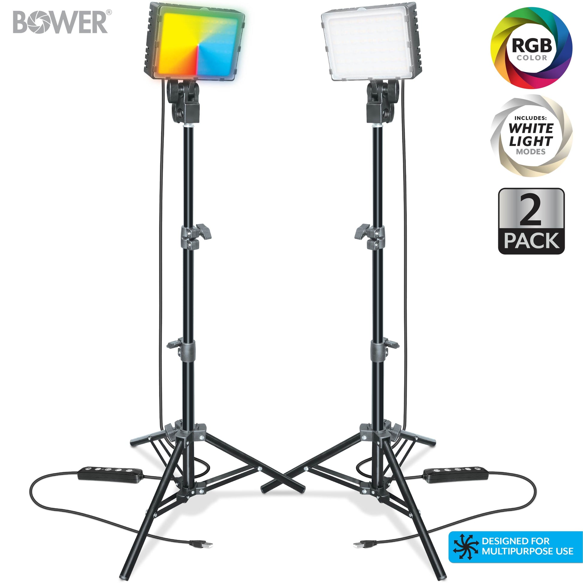 2-Pack LED Kit: RGB, White & Special Effects for Brilliant Content Creation